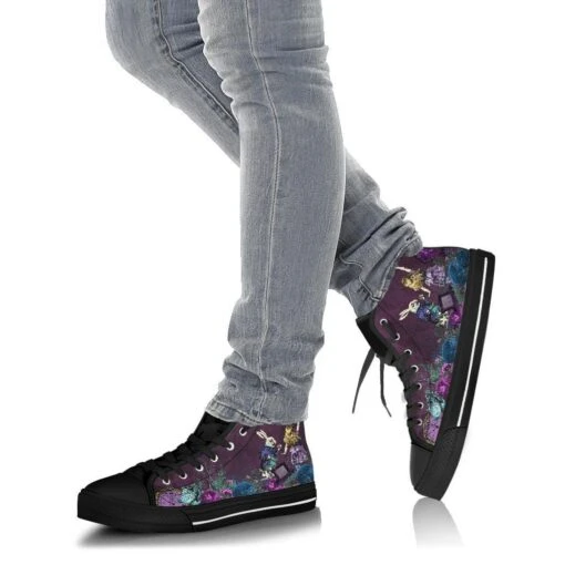 Alice In Wonderland Gothic Hi Tops, FREE Shipping - Image 6