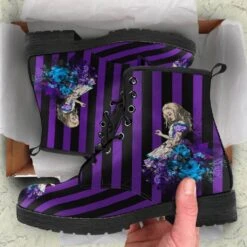 Alice In Wonderland Purple Stripe Boots, FREE Shipping -Vintage Veil Clothing Store front 5 1024x1024 2x 19cdc20a aaaa 4ed1 806f 3d1544f80520