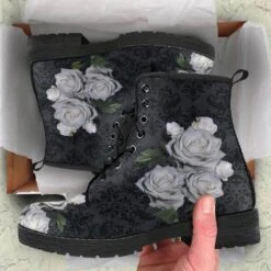 Gothic White Roses Vegan Boots, FREE Shipping -Vintage Veil Clothing Store front 5 1024x1024 2x 2250aa2a 7b37 4645 9dc2 b5a8649c2ac1