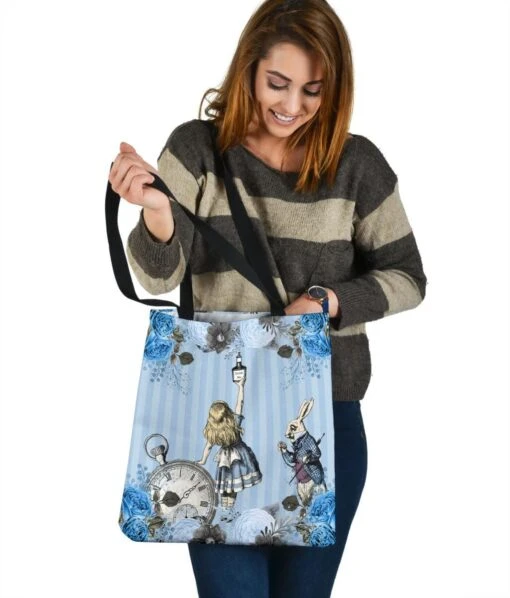 Blue Alice In Wonderland - Cloth Tote Bag - Image 5