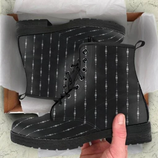 Gothic Pinstripe, Vegan Boots, FREE SHIPPING - Image 4