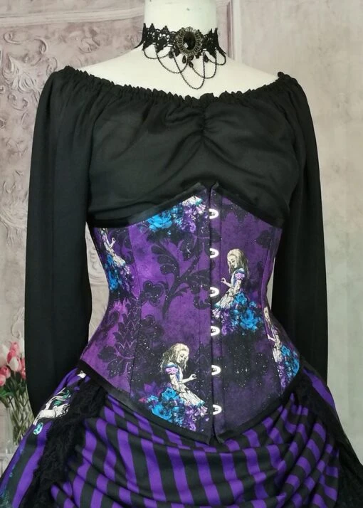 Dark Alice Purple Alice Under Bust Victorian Corset - Image 2