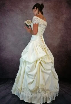 Ivory Majestica Wedding Gown -Vintage Veil Clothing Store full ens 9