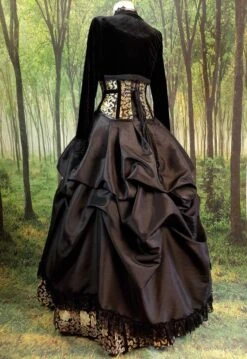 Golden Majestica Palace Gown -Vintage Veil Clothing Store gold black sd back