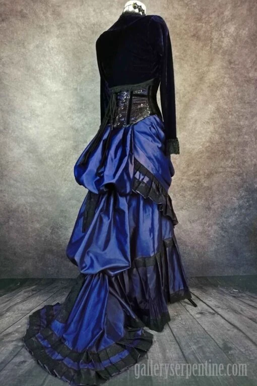 Midnight Blue Gothic Victorian Skirt, Made To Order - Image 6
