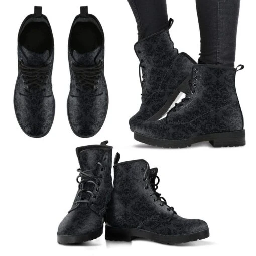Men's Gothic Renaissance Skull Print Boots, FREE Shipping - Image 6