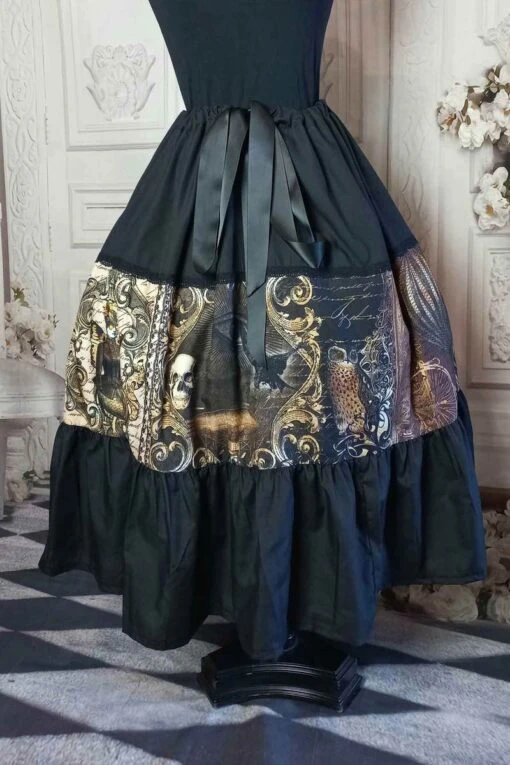 Mysterious Steampunk Tea Length Skirt