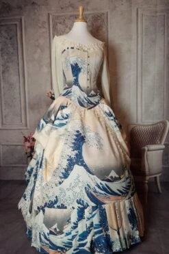 The Great Wave Victorian Corset Gown