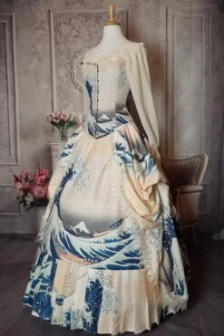The Great Wave Victorian Corset Gown -Vintage Veil Clothing Store greatwave3