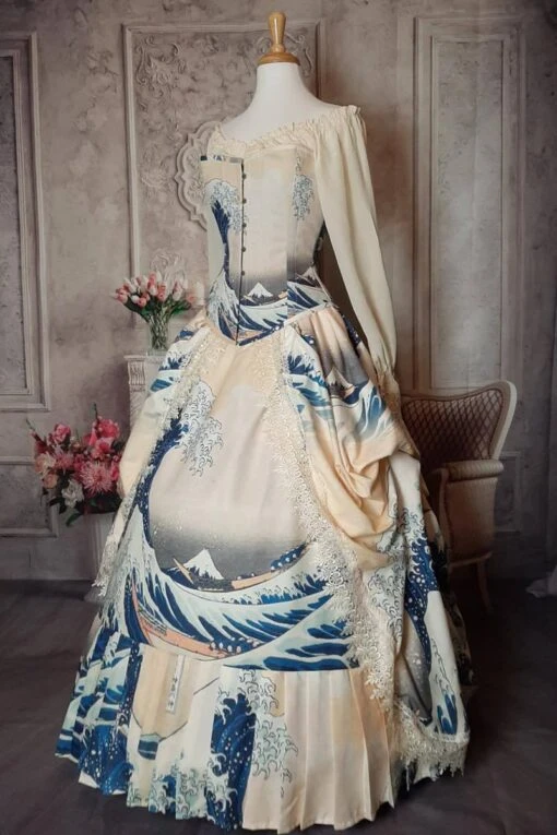 The Great Wave Victorian Corset Gown - Image 4