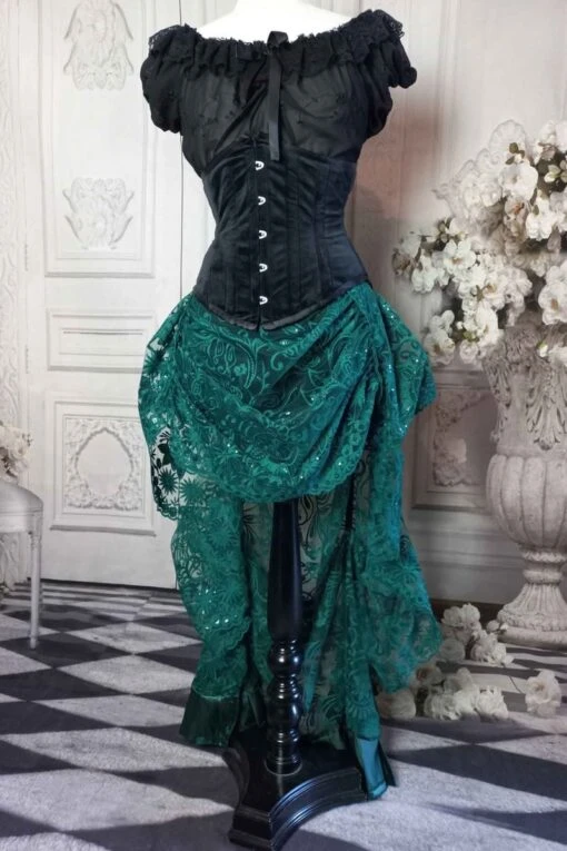 Green Lace Victorian Bustle Skirt