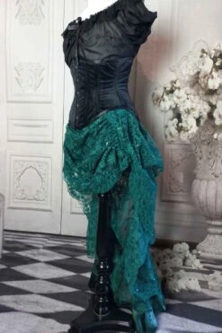Green Lace Victorian Bustle Skirt -Vintage Veil Clothing Store greenlacevictorianbustle2