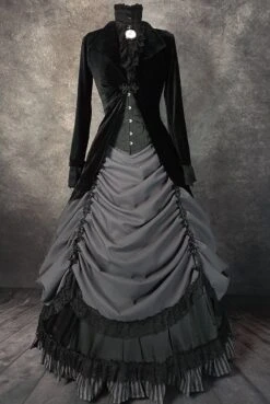 Long Black Rose Bolero, SOLD OUT -Vintage Veil Clothing Store greylady front jacket 2f84021c 3855 4971 90db 77db1dfab3ad