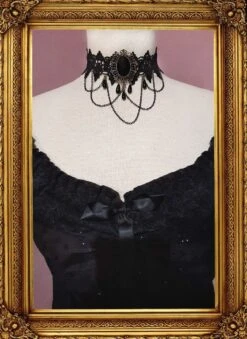 Amethyst Beauty Under Bust Corset -Vintage Veil Clothing Store lace choker with frame