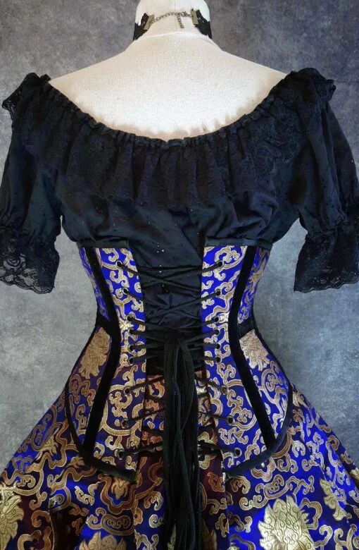 Royal Blue Under Bust Corset - Image 3