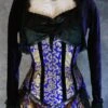 Royal Blue Under Bust Corset -Vintage Veil Clothing Store oriental blue corset front