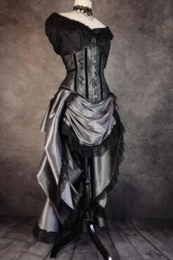 Silver Pandora Corset & Victorian Bustle Skirt Set