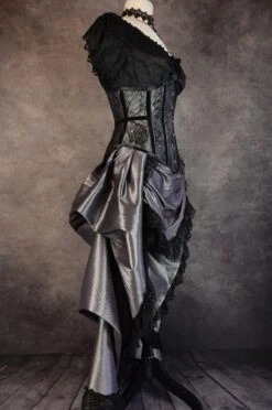 Silver Pandora Corset & Victorian Bustle Skirt Set -Vintage Veil Clothing Store pandora ens sf e50d921f 64b9 4b49 914b f1186f467f72