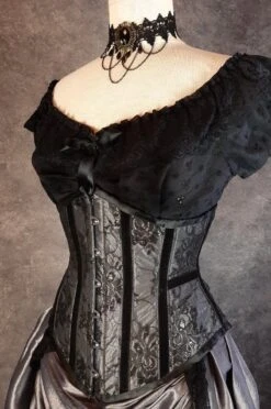 Silver Pandora Corset & Victorian Bustle Skirt Set -Vintage Veil Clothing Store pandora silver sf close 091552f2 010b 443e 8fb6 9162412fc79a