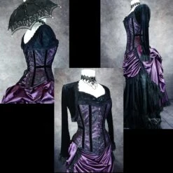 Amethyst Victorian Bustle Deluxe -Vintage Veil Clothing Store pandora venus 3 up