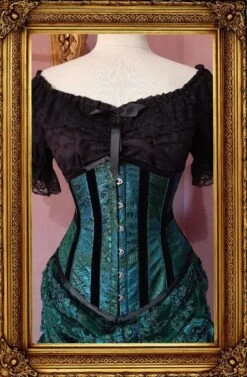 Jewelled Peacock Under Bust Corset -Vintage Veil Clothing Store peacock corset front 0dd05525 484b 484f a94e 64f8b2b8ac67