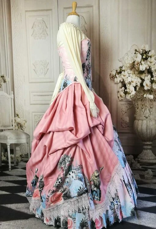Alice In Wonderland Pink Victorian Corset Gown - Image 2