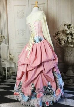 Alice In Wonderland Pink Victorian Corset Gown -Vintage Veil Clothing Store pinkalicesideback