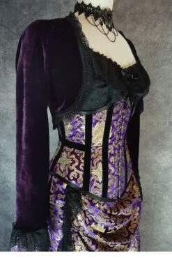 Amethyst Velvet Bolero Shrug -Vintage Veil Clothing Store purple bolero shrug sf