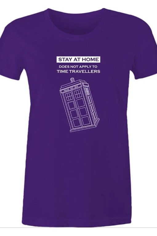 Purple Women's #stayathome Meme Tee - Image 3