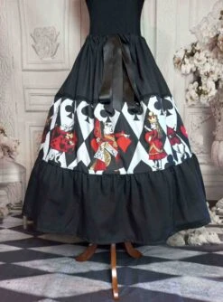 Queen Of Hearts Alice Tea Length Skirt -Vintage Veil Clothing Store queen of heartstealength