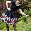 Queen Of Hearts Playing Cards Mid Length Skirt -Vintage Veil Clothing Store queenofheartsAleseWatsonFlorencia