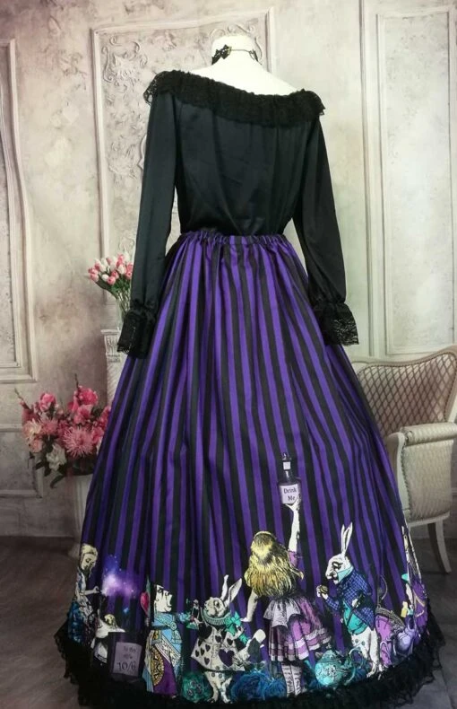 Dark Alice Purple Alice Full Length Skirt With Boned Petticoat - Image 2