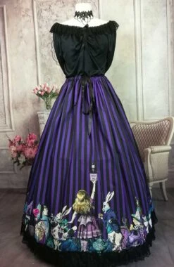 Dark Alice Purple Alice Full Length Skirt With Boned Petticoat