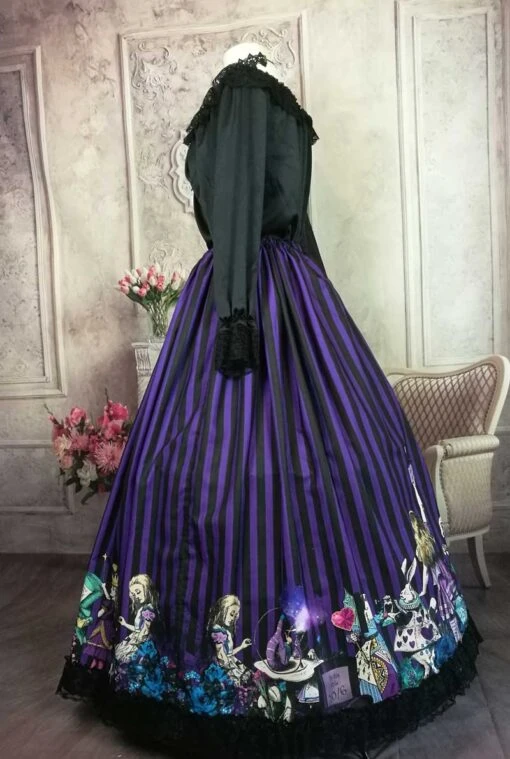 Dark Alice Purple Alice Full Length Skirt With Boned Petticoat - Image 3