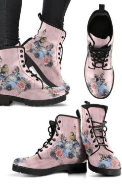 Alice In Wonderland Print Boots, FREE Shipping