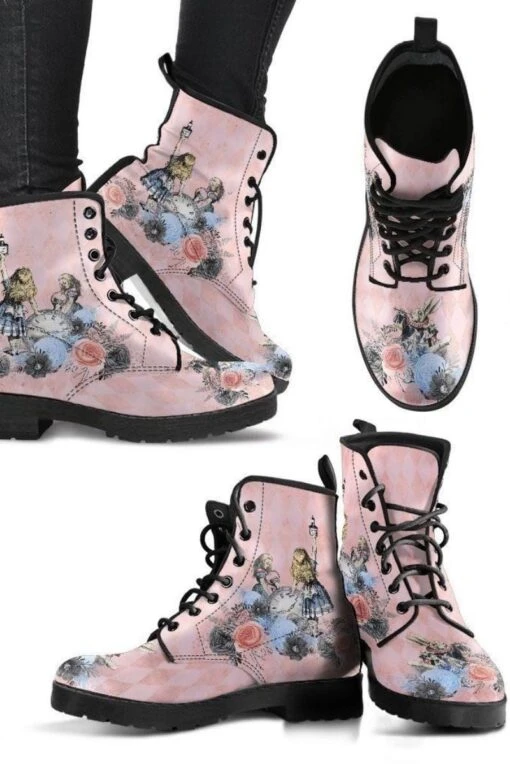 Alice In Wonderland Print Boots, FREE Shipping