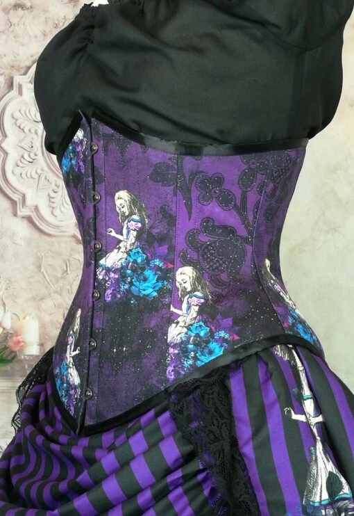 Dark Alice Purple Alice Under Bust Victorian Corset