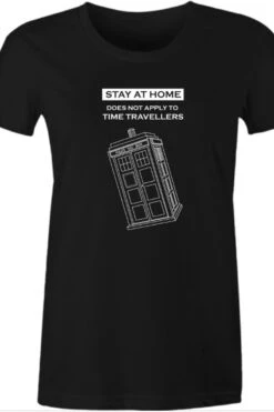Women's Black #stayathome Meme Tee