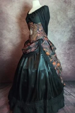 Steampunk Time Under Bust Corset Gown -Vintage Veil Clothing Store steampunkgearsunderbustcorsetgownside