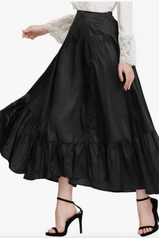 Gothic Steampunk High Low Victorian Bustle Skirt - Image 5