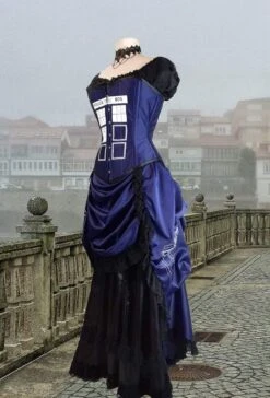 Tardis Bustle Time Travel Skirt -Vintage Veil Clothing Store tardis balcony other side ffbab523 00cb 43ed 9491 230a709802bd