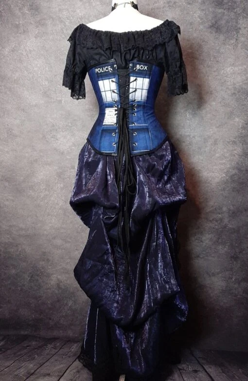 Police Box Corset, Denim Look - Image 6