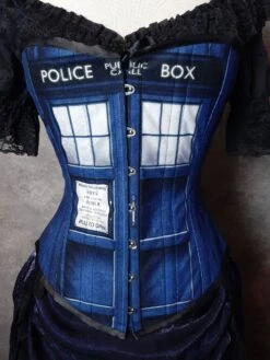 Police Box Corset, Denim Look