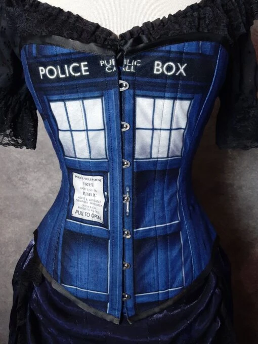 Police Box Corset, Denim Look