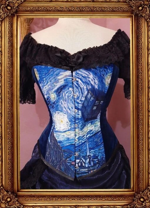 Starry Night Tardis Corset, Custom Made - Image 3