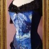 Starry Night Tardis Corset, Custom Made -Vintage Veil Clothing Store van gogh tardis corset side