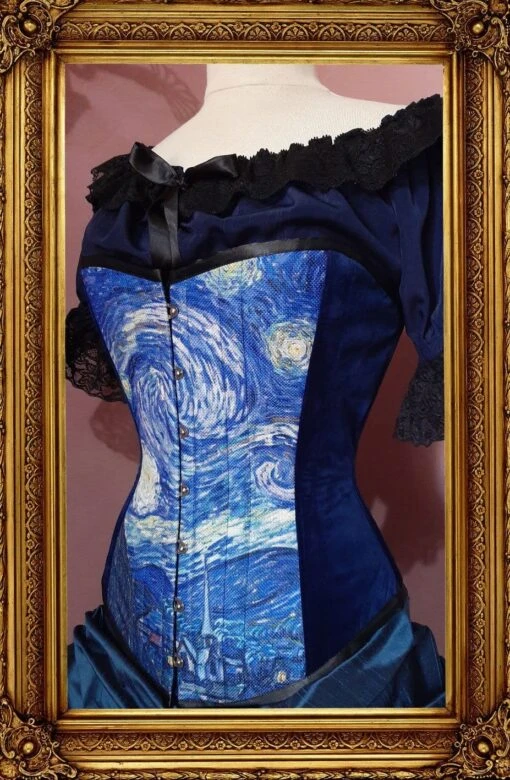 Starry Night Over Bust Corset, Custom Sized - Image 2
