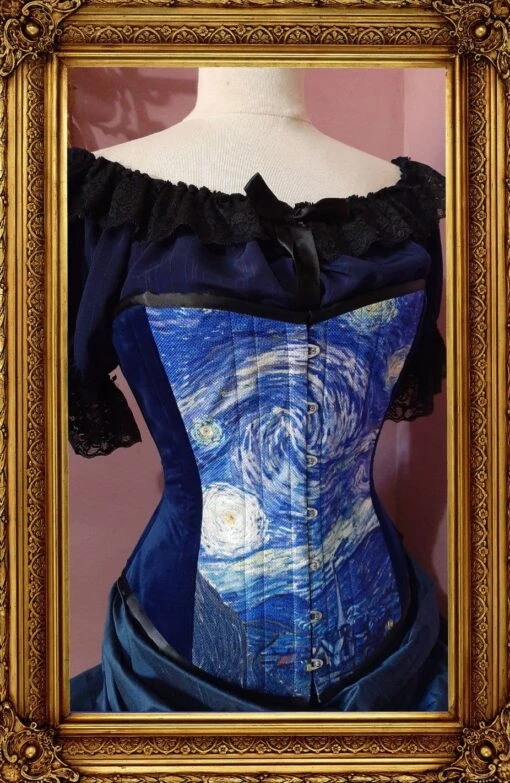 Starry Night Over Bust Corset, Custom Sized - Image 5