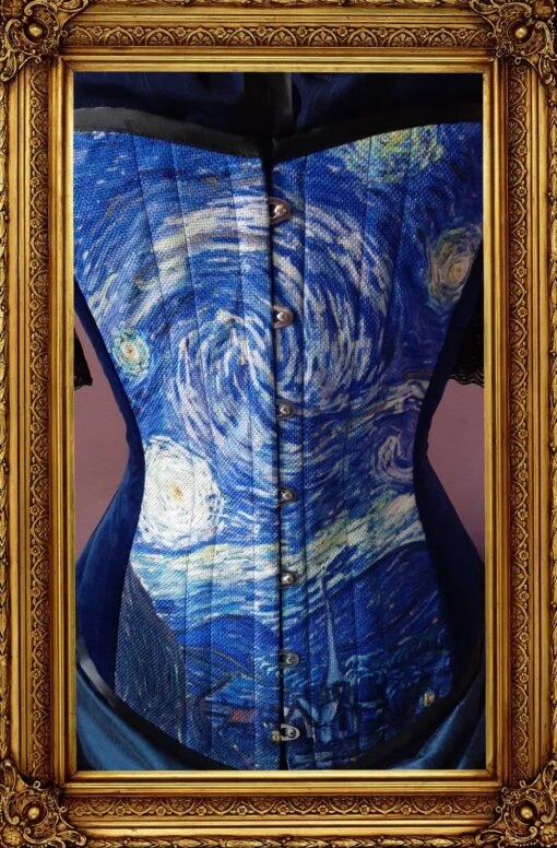 Starry Night Over Bust Corset, Custom Sized - Image 4