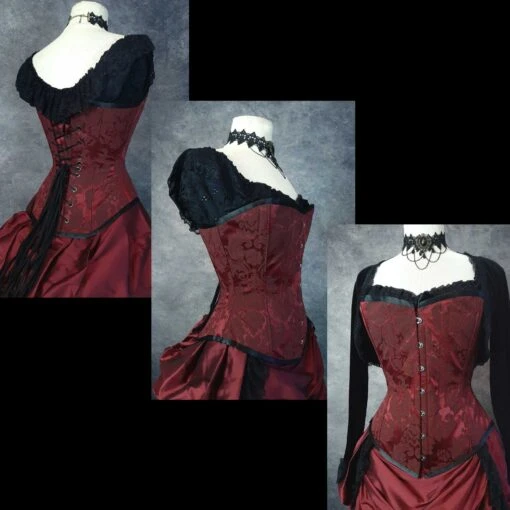 Ltd Edition Garnet Brocade Corset, Custom Sized - Image 2